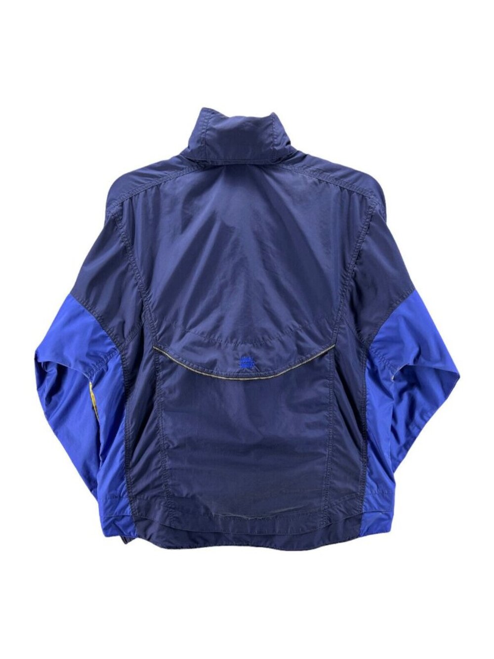 Vintage Womens XL Windbreaker Jacket Hi Lo Blue Multi Hide a Hood Moving Comfort - Picture 2 of 10